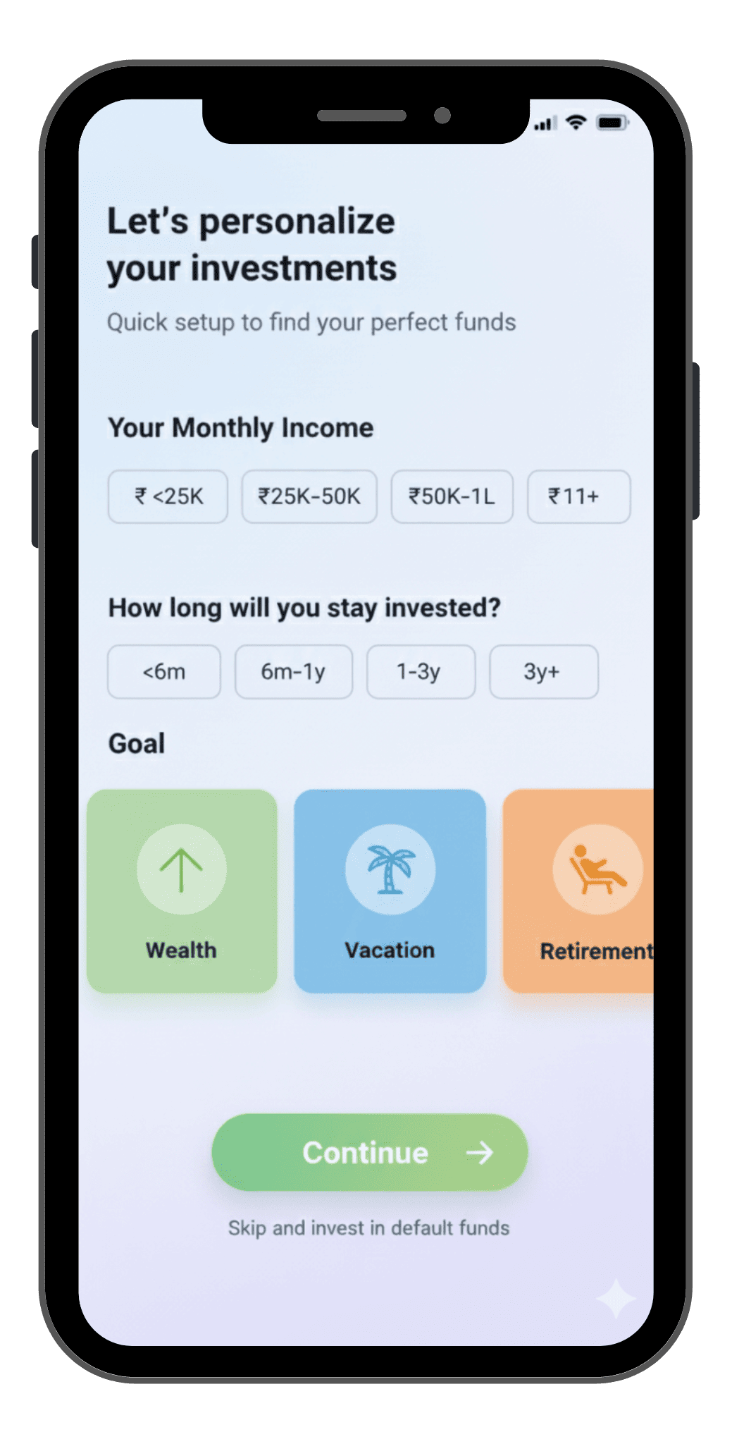 Risk Profiling Screen